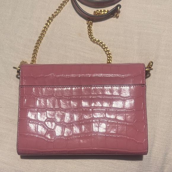 Tory Burch Mauve Croc-Embossed Crossbody Bag - Picture 3 of 5